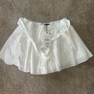 ZARA NWT White Eyelet Skort